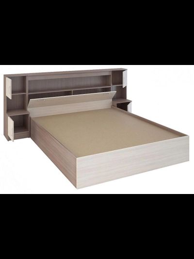 Бася (Басса) КР 552 кровать с закроватным модулем Ясень шимо темный/Ясень шимо светлый (с настилом)