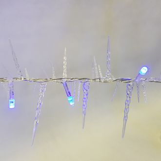 Гирлянда с декором "Сосульки", 30 светодиодов, 1.8 м, контроллер 8 режимов, синий