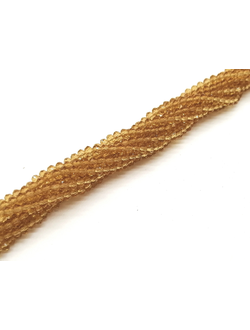 Бусины стеклянные граненные "Рондель", 3 мм, цвет светло коричневый (317)