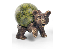 Статуэтка "Медвежонок". Бронза, змеевик.