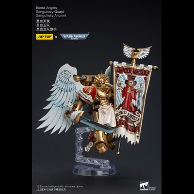 Знаменосец Сангвинарной гвардии Кровавых Ангелов (Warhammer 40k) - КОЛЛЕКЦИОННАЯ ФИГУРКА 1/18 Blood Angels Sanguinary Guard Sanguinary Ancient (JT6199) - JOYTOY
