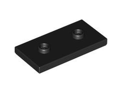 Plate, Modified 2 x 4 with 2 Studs Double Jumper, Black (65509 6438520)