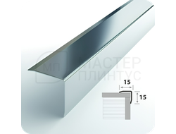 Декоративный уголок из нержавеющей стали 15 мм. закругленный полированный