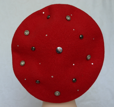 Фетровый берет женский красного цвета фото