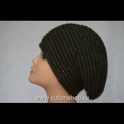 Вязаный берет в полоску женский зима 2020 Италия Vizio фото