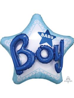 А ДЖАМБО Baby Boy звезда голубая 3d 81см.