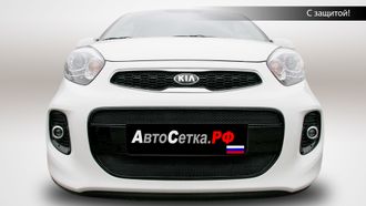 Premium защита радиатора для KIA Picanto (2015-2016) из 2-х частей