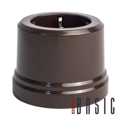 Розетка в ретро стиле коричневая, EDISEL Basic, ABS пластик, 16А.