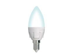 Лампа светодиодная Uniel ЯРКАЯ свеча C37 диммир E14 7W(600lm 240°) 4000K матовая 37x109 LED-C37 7W/4000K/E14/FR/DIM