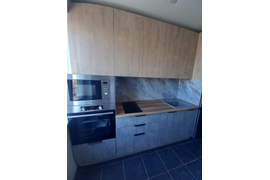 Кухня Бетон серый с деревом