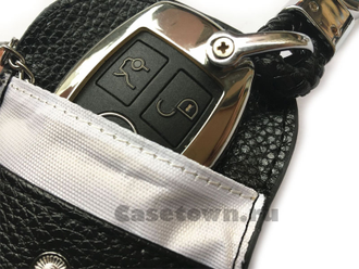 Экранирующий чехол для смарт ключа автомобиля (натуральная кожа)