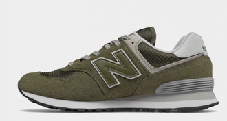 New Balance 574 Olive (Экозамша) сбоку