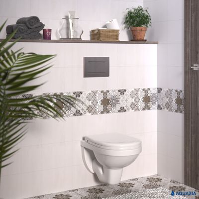 Инсталляция AQUAZIA ATOM 410 для подвесного унитаза, кнопка Atom (Матовый хром)