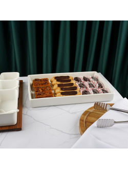 Блюдо прямоугольное 36,5*24,5 см h4,5 см, фарфор