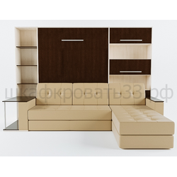 Шкаф-кровать с угловым диваном и столиком "Консул" 160х200