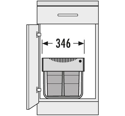 ВСТРАИВАЕМОЕ ВЕДРО ДЛЯ МУСОРА 35Л SPACE SAVING HAILO