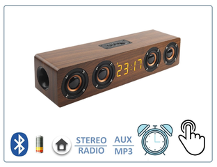 DE/W8C Bluetooth колонка СТЕРЕО, с информатором времени/будильник ...
