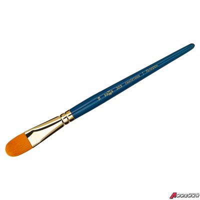 Кисть художественная синтетика Гамма "Галерея", плоскоовальная №18, короткая ручка. 303018