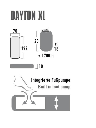 Коврик надувной High Peak Dayton XL 197х70х10 см
