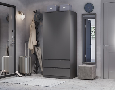 Шкаф Симпл ШК-03 Графит (Мебелони)