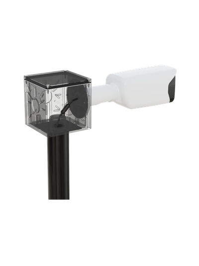 Комплект 2: BOXFORCAM Коробка с сегментом мачты.  Вынос 350 см. для монтажа видеокамер и элементов безопасности. (коробка чёрная/белая)