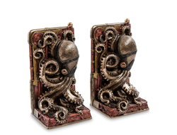 Модель № WS-913: Пара держателей книг в стиле Стимпанк «Осьминог»