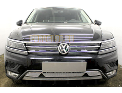 Защита радиатора Volkswagen Tiguan II 2016- chrome низ (Off-Road) PREMIUM