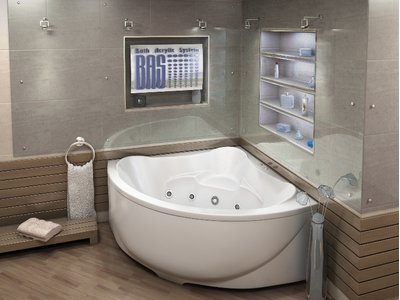 АКРИЛОВАЯ ГИДРОМАССАЖНАЯ ВАННА BAS МОДЕНА 150Х150