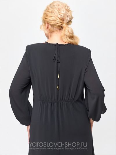 Платье женское из нежного шифона черного цвета