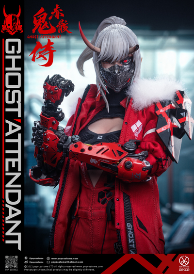ПРЕДЗАКАЗ - Девушка-киборг (в красном) - Коллекционная фигурка 1/6 Ghost Attendant Red Remains (GS-002) - POPCOSTUME  ?ЦЕНА: 31900 РУБ.?