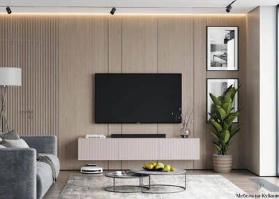 Тефия тумба ТВ  подвесная 2000х350х350 Тефия / Софт Сантьяго