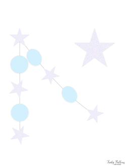 Гирлянда "Круги-Звезды Микс" Серебро, голубой