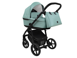 Коляска 3в1 Roan Esso Кожа Misti Mint/Grey руч.Черный