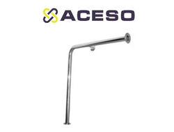 Поручень опорный г-образный,   В х Д:  850  х 750 мм. Напольно-настенный возле унитаза, 3 точки опор