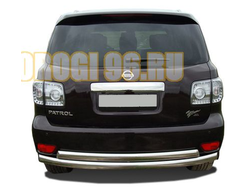 Защита заднего бампера (радиус) d75х42/75х42 для Nissan Patrol (2010-)