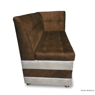 Кухонный ДИВАН "ФОРУМ-5МН" С БОКОВОЙ СПИНКОЙ, коричневый/слоновая кость Правый