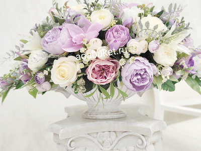 Композиция из искусственных цветов - в вазе - Санта-Лучия № УНС034 - можно купить в Москве