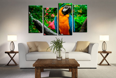 Модульная картина "Попугай"
