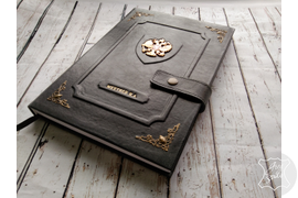 Ежедневник из натуральной кожи, подарок руководителю, кожаный блокнот с гербом, оригинальный подарок