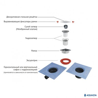 Трап водосток ZENTRUM Antik 150х150 Боковой выпуск (Матовый хром)