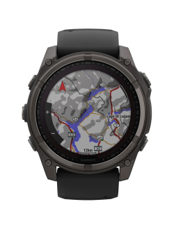 Часы Garmin Fenix 8 —51mm Solar Sapphire Carbon Gray DLC Titanium Black / Pebble Gray