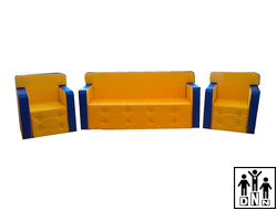 Детская игровая мебель "Комфорт - ЛОНГ" синий / желтый