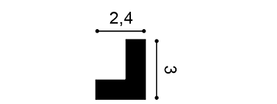 Угловой плинтус из дюрополимера Orac Decor PX164, 2 м.