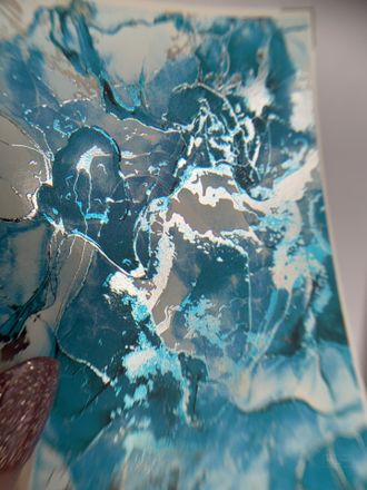 Слайдеры фольгированная акварель Alcohol Ink NF-010 SILVER