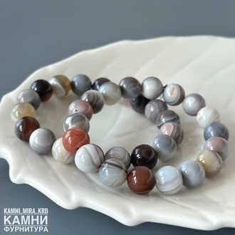 Браслет агат ботсвана шарик 10,8-11,1 мм, цена за штуку