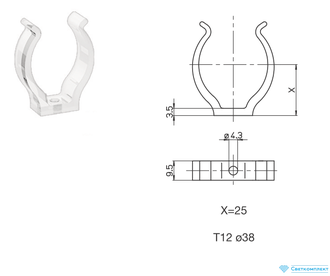Клипса для ламп Т12 пластиковая