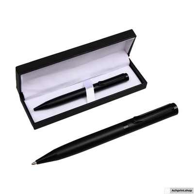 Железная ручка черная ПРЕМИУМ (с гравировкой логотипа/надписи)