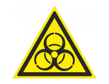 W16 Осторожно, биологическая опасность (инфекционные вещества), 200х200 мм, на самоклеющейся пленке