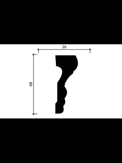 Молдинг из дюрополимера Decor Dizayn DD354, 2 метра