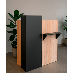 (РЕС-06) Стойка ресепшен Черный+сонома